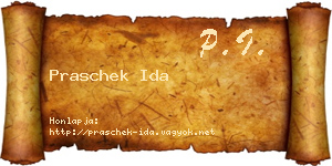 Praschek Ida névjegykártya